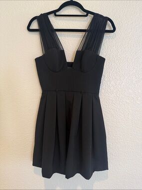 Black Halo Bustier Mini Dress - Black